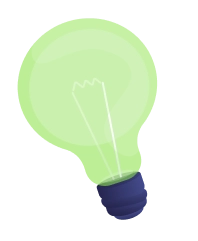 illustratie van groene gloeilamp als symbool voor idee en innovatie